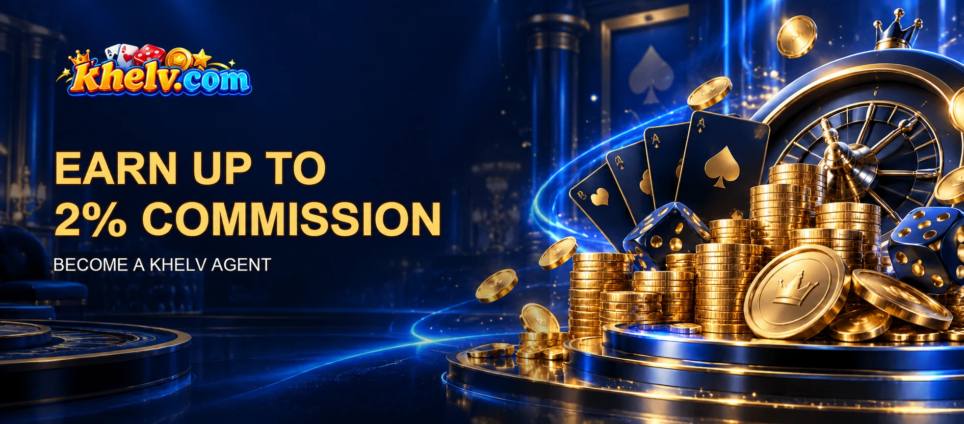Earn up to 2% commission — become a Khelv agent